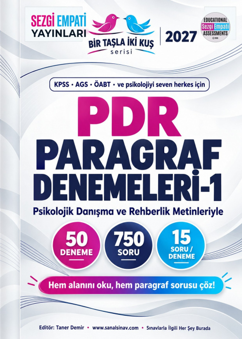 Bir Taşla İki Kuş Paragraf Denemeleri-1 PDR (50 Deneme, 750 Soru)